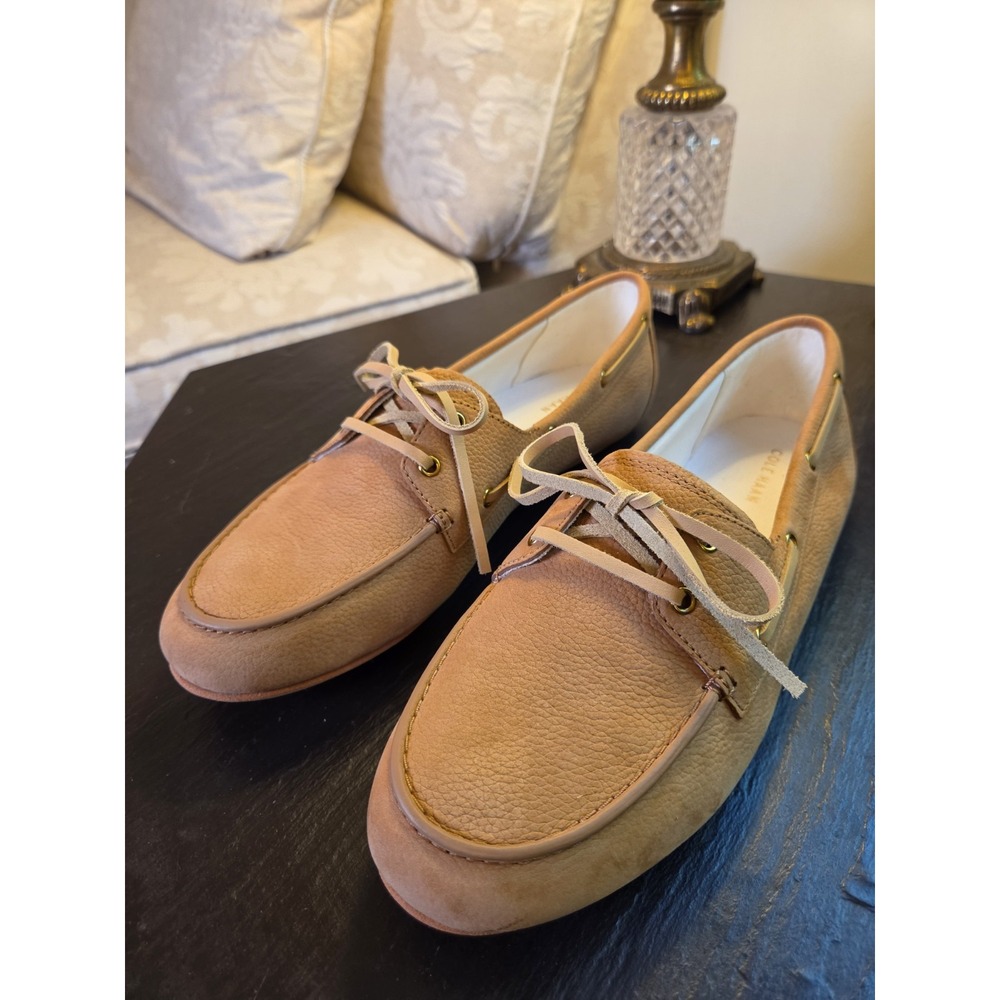 Cole Haan Womens Bayport Boat Shoes Biscuit Tumbled Lt. Sz 7M NEW! W33652 $160